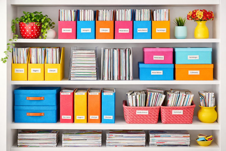 Chega de pilhas de revistas: como organizar, reduzir e preservar correctamente